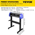 Miniatyrbillede 2 af 2: Vinylskærer Plotter, 720mm/630mm Skæreevne, 20 Blade,Blå til 34 i papir