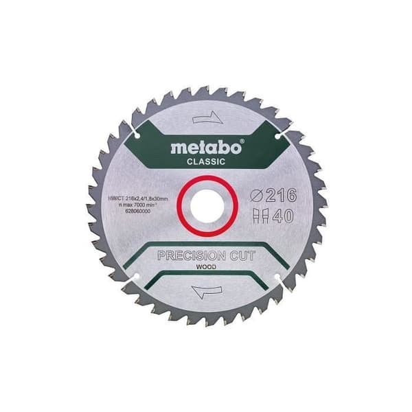 METABO Precisionsskuren cirkelsågblad - 216 mm - 40 tänder - Miter och radialsågar