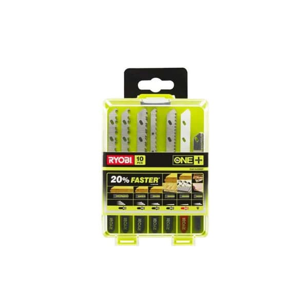 RYOBI - Låda med 10 ONE+™ sladdlösa sticksågblad för trä - metall - plast - granit - kakel - RAK10JSBMP