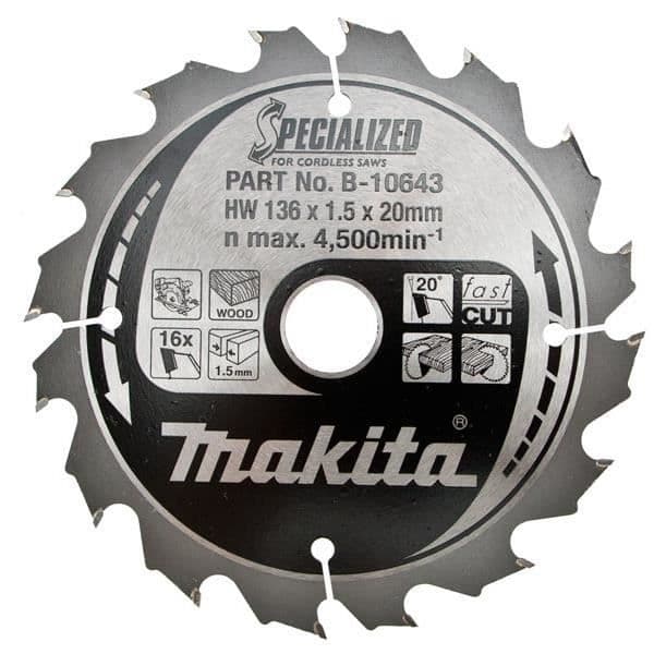 Specialiserade träkarbidblad 136 mm Makita B-10643