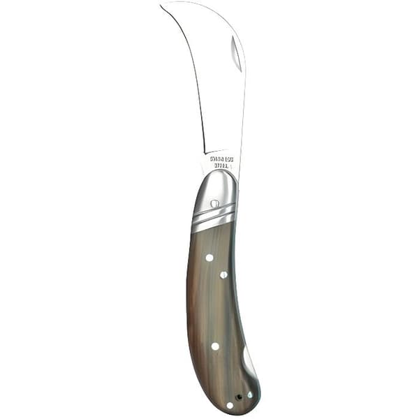 Ympkniv - Rostfritt stål - Böjt blad - Askhandtag - HRC 52-54 - Säkert lås