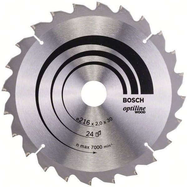 BOSCH PROFESSIONAL 216 x 30 x 2,0 mm hårdmetallcirkelsågblad (24 tänder) - trä