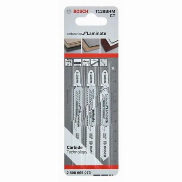 Sticksågsblad T 128 BHM BOSCH 92 mm Speciallaminat - Kort om 3 - 2608900542