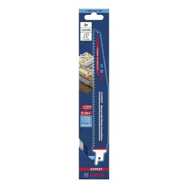 3 sabelsågblad Trä med metallrivning S 1167 XHM - BOSCH EXPERT - 2608900399