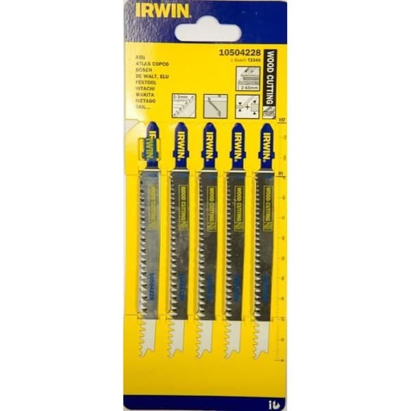 IRWIN Set med 5 HCS-blad för T234X träbearbetningssticksåg - 13TPI