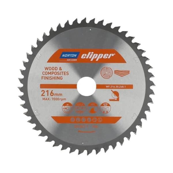 Hårdmetallblad Finish 216x2,8/1,8x30 Z48 NORTON CLIPPER - 70184608099