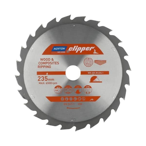 lamellskiva carbure debit 235x2.8-1.8x30 z24 norton clipper - 70184608062 abrasivskiva