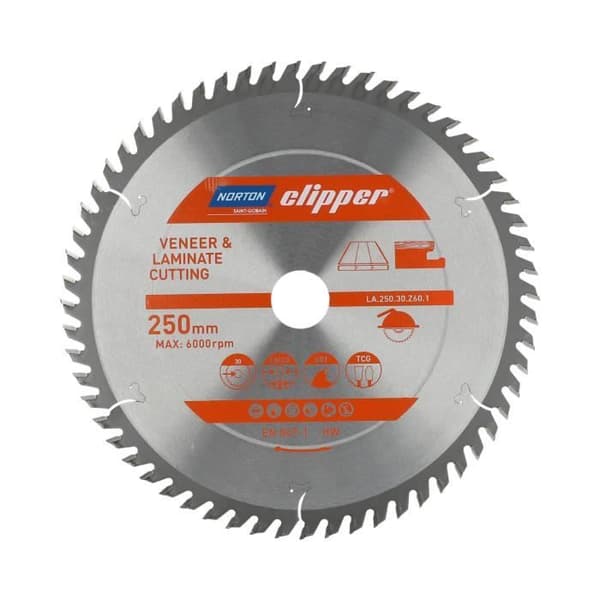 lamellär carbure mélaminé 250x2.8-2.0x30 z60 norton clipper - 70184608145 abrasiv skiva