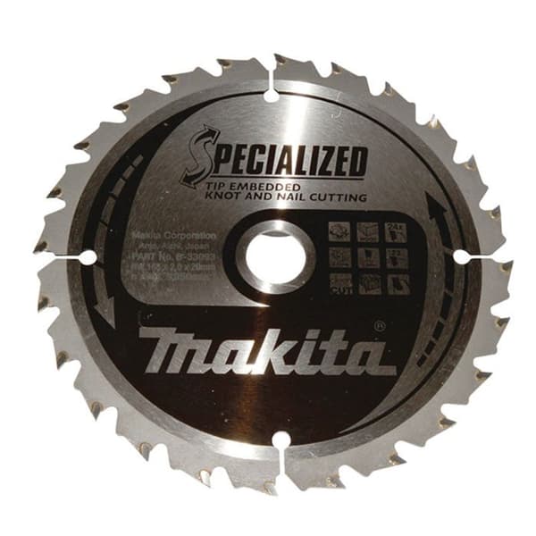 MAKITA B-33093 ''Specialized'' Träkarbidblad med spik för cirkelsågar