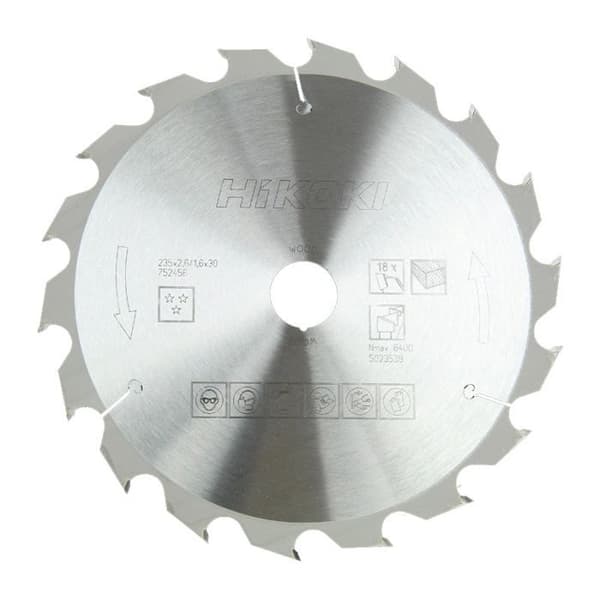Cirkelsågblad - HITACHI - Diameter 235 mm - 18 tänder - För syntetiska material och plywood