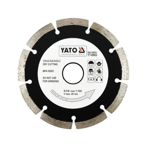 Yato YT-6003, Segmenterad diamantklinga, Betong, Granit, 12,5 cm, 191 g, 1 st.