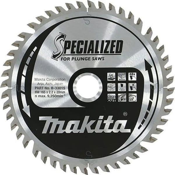 Makita skärblad - B-33015 - Friterad träsåg SPECIALIZED 165*20MM 48Z (1 ST)