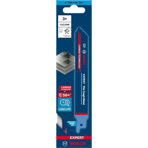 BOSCH Expert S922EHM hårdmetallsabel sågblad 150 mm för rostfritt stål - 3 stycken - 2608900361