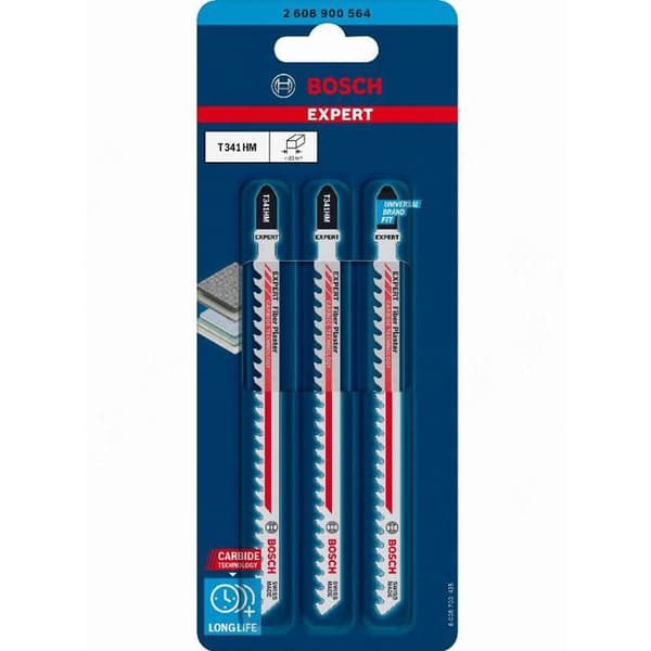 Sticksågsblad Expert Carbide T 341 HM BOSCH 132 mm Specialgips - 2608900564