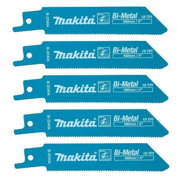 Set med 5 flexibla MAKITA B-20404 bimetallblad för tunna metallplåtar (0,7 till 3 mm)