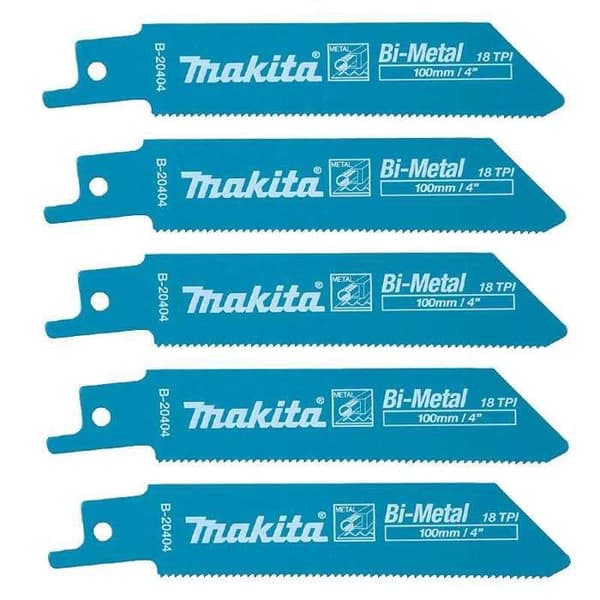 Set med 5 flexibla MAKITA B-20404 bimetallblad för tunna metallplåtar (0,7 till 3 mm)