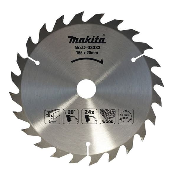 MAKITA HÅRTALSKLAV Ø 165 MM STANDARDTRÄ FÖR CIRKELSÅG (24 TÄNDER) -D-03333