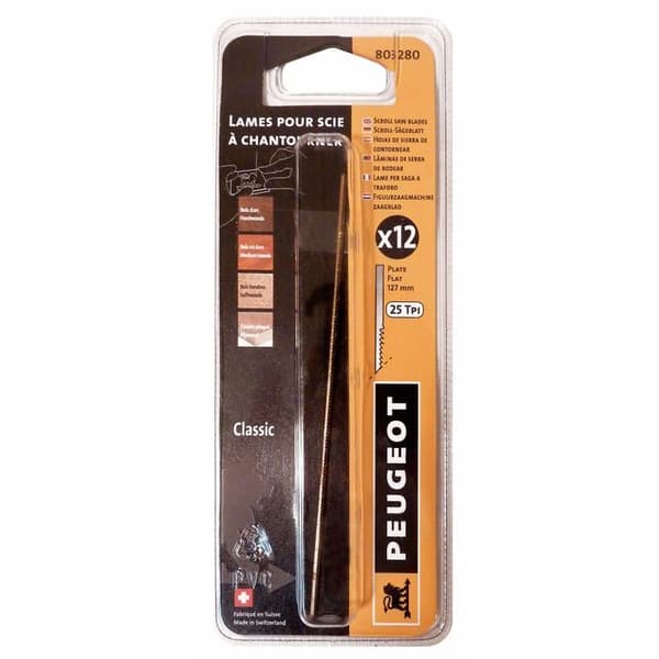 Set med 12 rullblad 127 x 0,73 x 0,22 mm - 25 TPI - 803280 - Peugeot