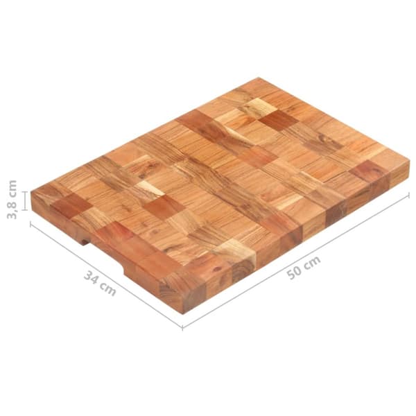 vidaXL Leikkuulauta 50x34x3,8 cm täysi akaasiapuu