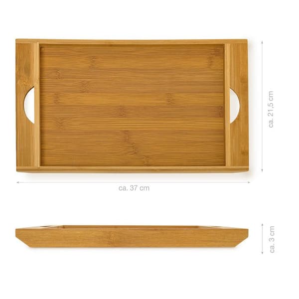 Relaxdays Brödbord med smultrådsfack, i bambu, H x B x D: ca 3 x 37 x 21,5 cm, natur