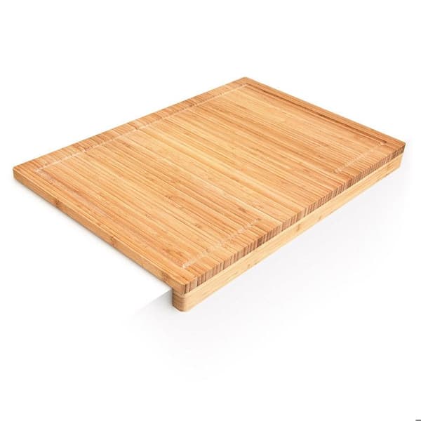 Relaxdays Skärbräda i bambu, elegant design, H x B x D: ca 5 x 56 x 38 cm, för köket, natur