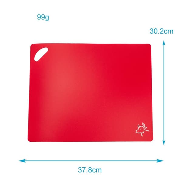 4x skärbrädor flexibel skärbräda i klara färger - 37,8 x 30,2 cm - storlek med livsmedelssymbol - halkfri BPA-fri köksmatta för alla situationer