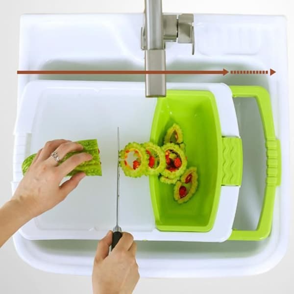4IN1 Sink Skärbräda Korg Filter Skärbräda Multi-Function Tool _bei15034