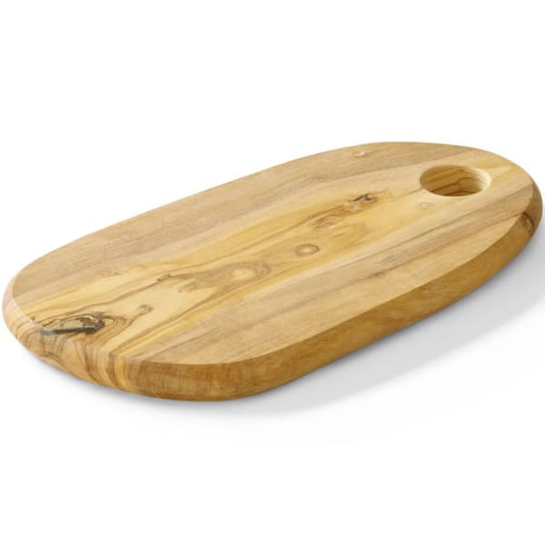 Serveringsbräda i olivträ med öppning 250 x 165 x 18 mm - Hendi 505229
