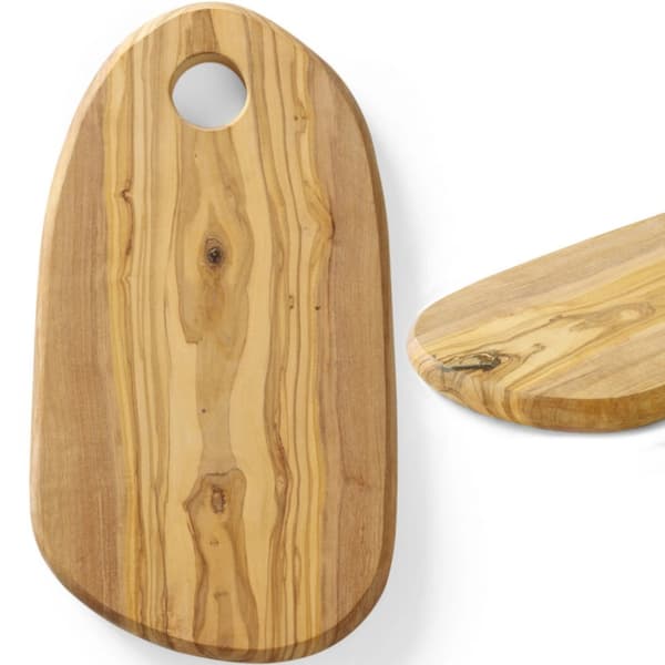 Serveringsbräda i olivträ med öppning 250 x 165 x 18 mm - Hendi 505229