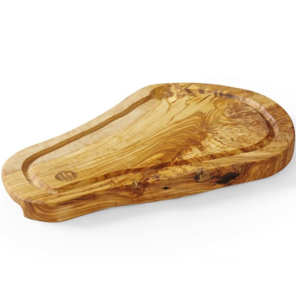 Serveringsbräda i olivträ med spår 300 x 210 x 18 mm - Hendi 505199
