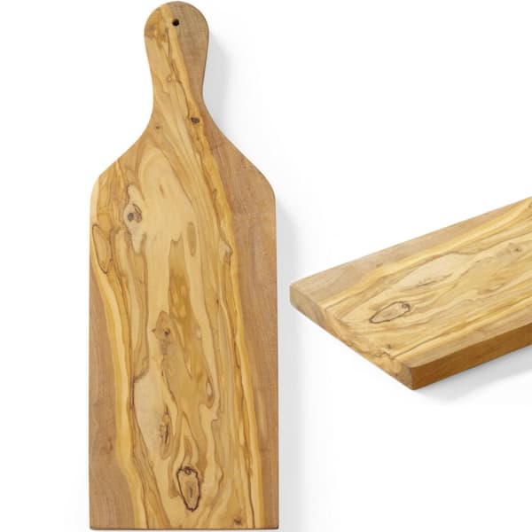 Serveringsbräda i olivträ med handtag 400 x 140 x 18 mm - Hendi 505250