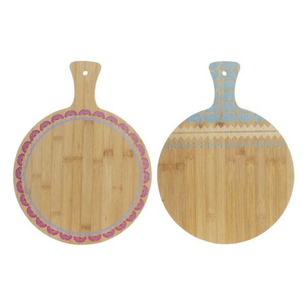 Skärbräda DKD Home Decor Tropiskt Naturell Turkos Rödbrun 30 x 40 x 1 cm