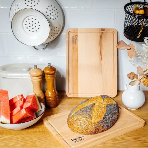 Skärbräda - KREATIVT HEM - Vändbar - Bokträ - 30,5 x 22,5 x 1,2 cm - Naturlig