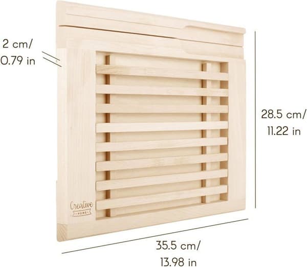 Skärbräda | Brödbräda | 35,5x28,5x2cm | Smulbricka och plats för kniv | Naturligt bokträ
