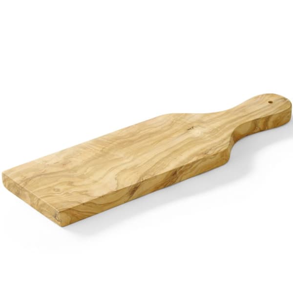 Serveringsbræt i oliventræ med håndtag 350 x 120 x 18 mm - Hendi 505243