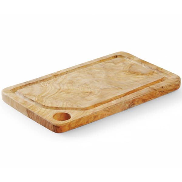 Bord til servering af pålæg, ost, snacks, oliventræ, 335 x 205 mm