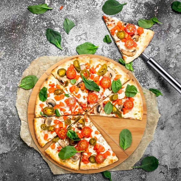 BAMBUS PIZZA BOARD BAKKE 35cm KINGHOFF KH-1565