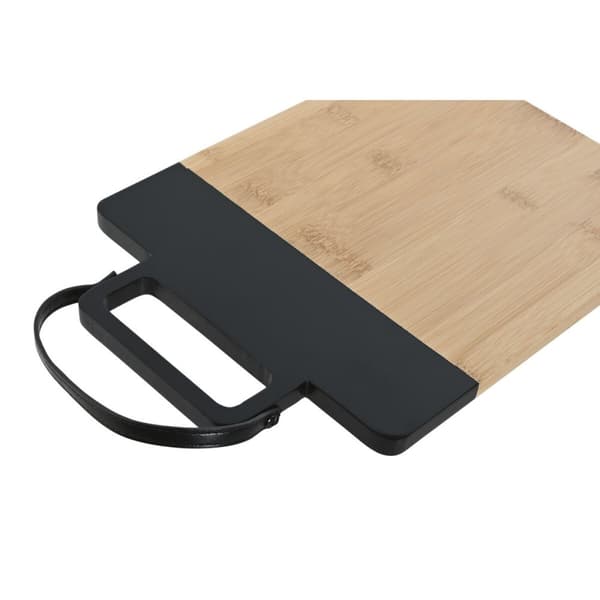 Skärbräda Home ESPRIT Svart Naturell Polyuretan Bambu 35,5 x 21 x 1,1 cm