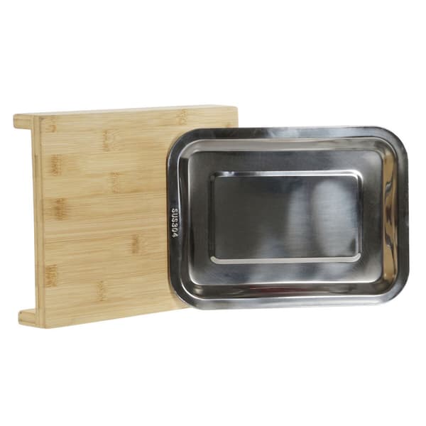 Skærebræt DKD Home Decor Natur Bambus Rustfrit stål 28 x 21,5 x 4,2 cm