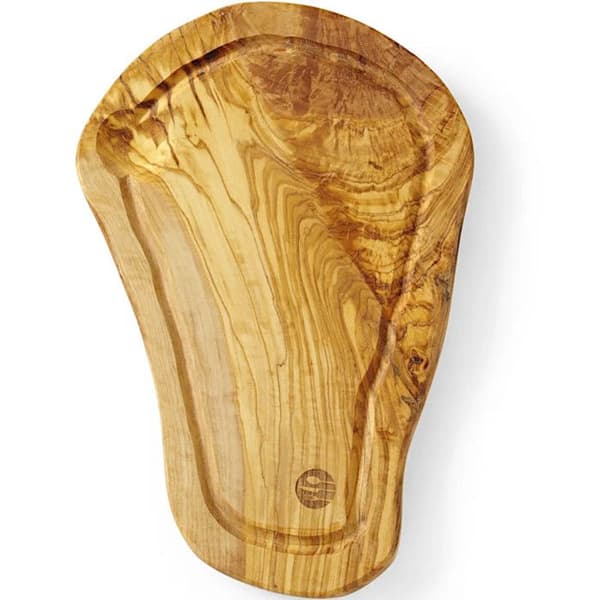 Serveringsbräda i olivträ med spår 300 x 210 x 18 mm - Hendi 505199
