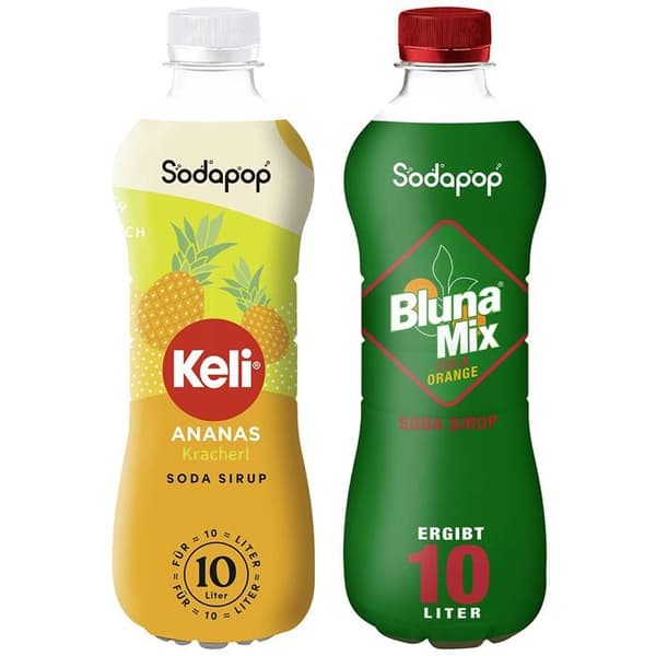 2x SODAPOP KELI ananas + BLUNA Cola-Orange 500 ml