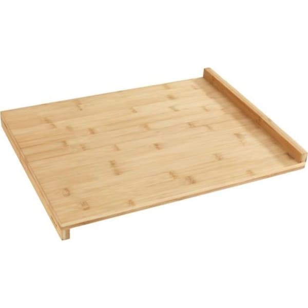 WENKO Träskärbräda, stor skärbräda med styrkant, bambu, 45x35cm, brun