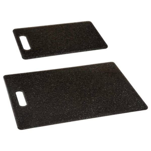 Skärbrädor - Design - Steneffekt - 2 delar - Svart - Lätt att underhålla