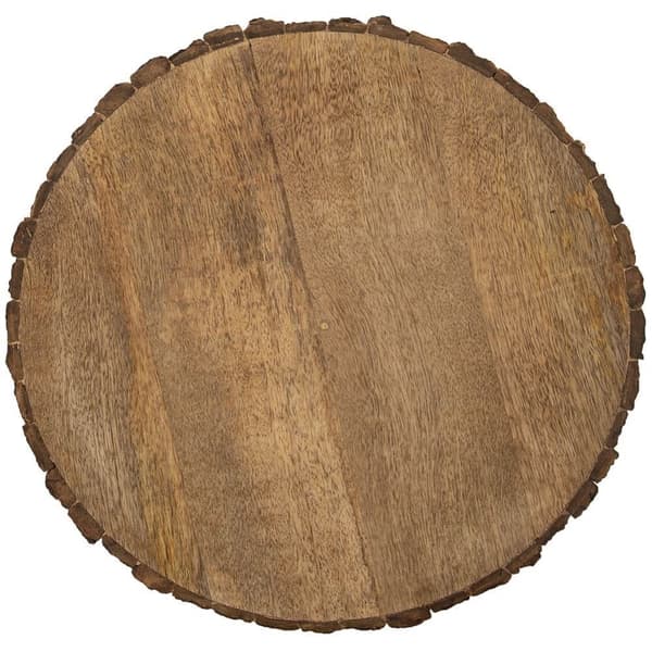 Dækkeserviet af træ, stativ, træskive, serveringsbræt, træskive, 39 cm
