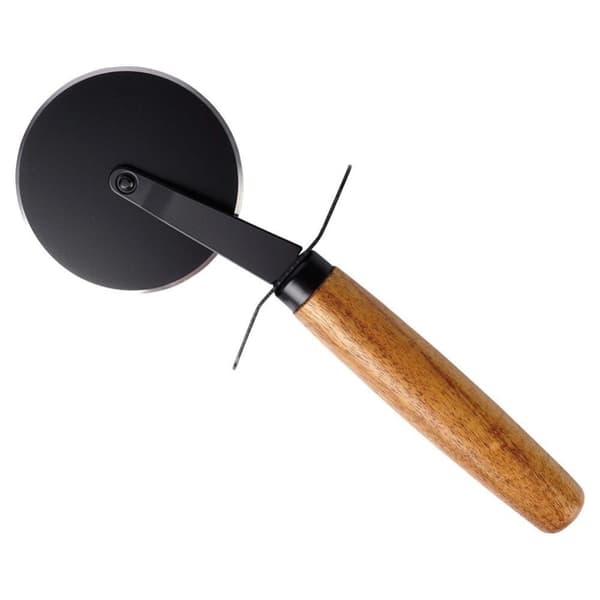 Rund pizzabräda i trä med kniv 30 cm, 2 st.