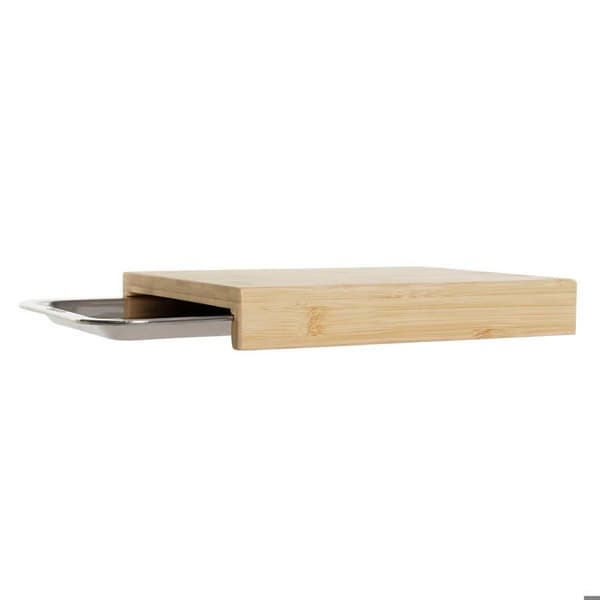 Skärbräda - DKD Home Decor - Bambu och Rostfritt Stål - 28x21,5 cm - Elegans - Chic