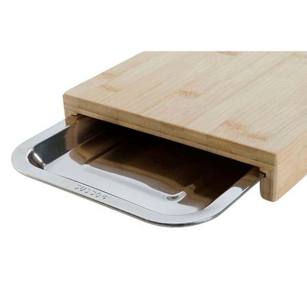 Skärbräda - DKD Home Decor - Bambu och Rostfritt Stål - 28x21,5 cm - Elegans - Chic