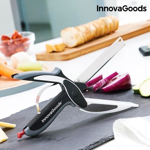 Kniv-sax med integrerad mini skärbräda InnovaGoods