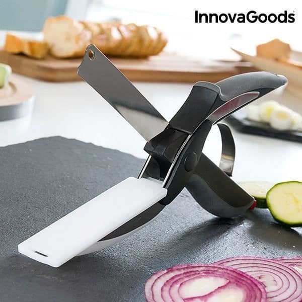 Kniv-sax med integrerad mini skärbräda InnovaGoods