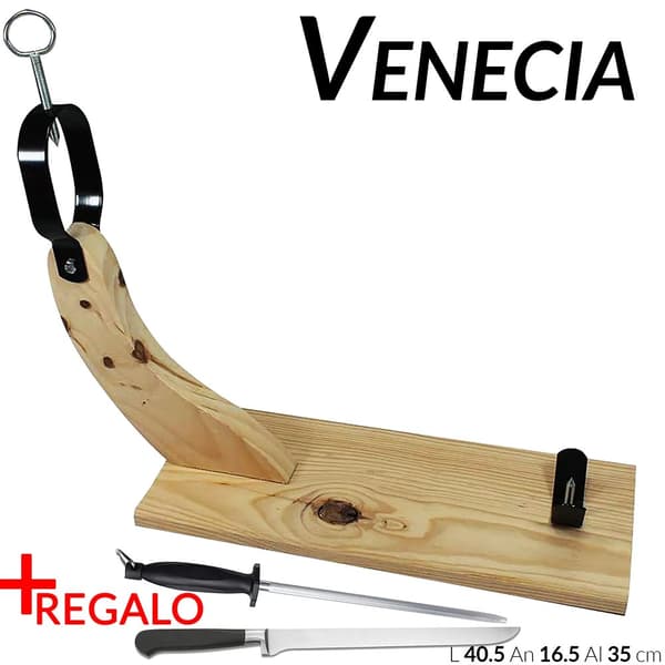 Träskinkhållare, Lätt att montera, Kniv och vassare ingår,Venedig + kniv och Chaira, 4 SET ++ billigt